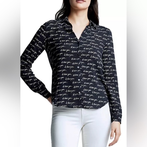 L’Agence Holly printed I love you blouse NWT - Picture 3 of 7
